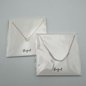 Gold Vermeil Sterling Silver 925 Heart and Pearl Necklaces